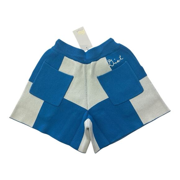 Diet Starts Monday Checkered Jacquard Shorts Blue Men's Small Los Angeles DSM - Picture 2 of 5